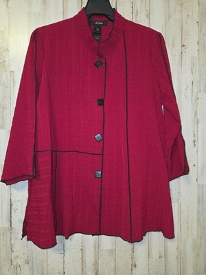 EUC Ali Miles S Blouse Top Button Shirt Lightweight Jacket Tunic Artsy crinkle