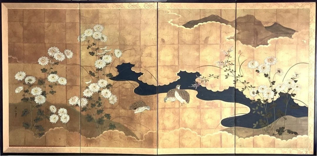 Antique Japanese Screen In Antique Japanese Paintings & Scrolls | eBay