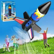 Motorized Electric Rocket Launcher 200 ft with Safe Landing for Kids Air