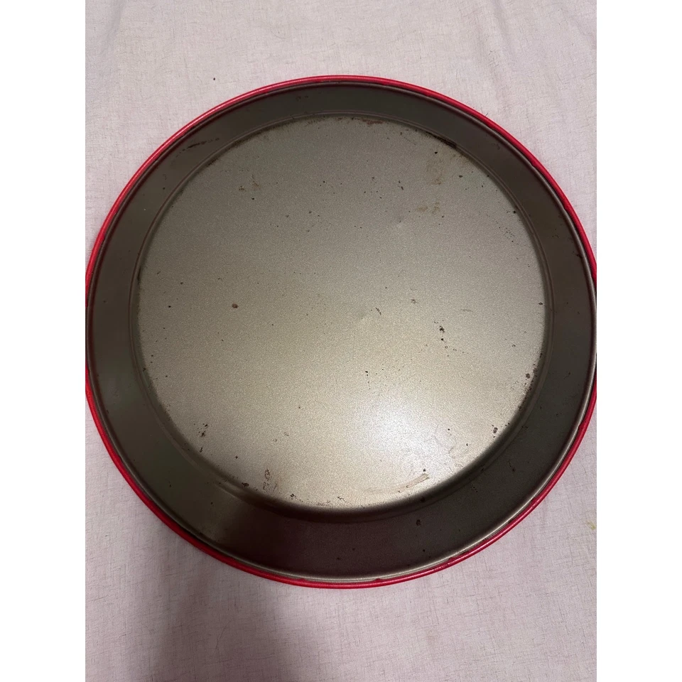 Pennsylvania Dutch Folk Art XL Decorative Round Tin Platter Vintage - Image 4 of 4