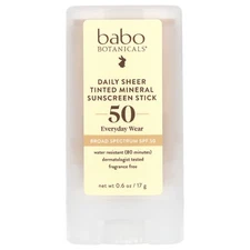 Daily Sheer Tinted Mineral Sunscreen Stick, SPF 50, Fragrance Free, 0.6 oz (17