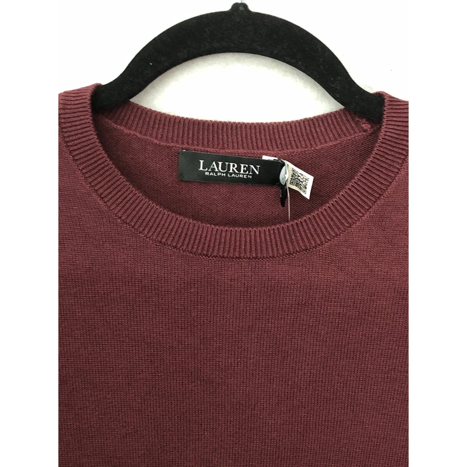 Lauren Ralph Lauren Crew Neck Sweater Women's Medium Burgundy NEW - Image 4 of 4