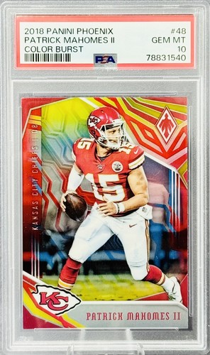 2018 Panini Phoenix PATRICK MAHOMES II #48 Color Burst KC Chiefs PSA 10