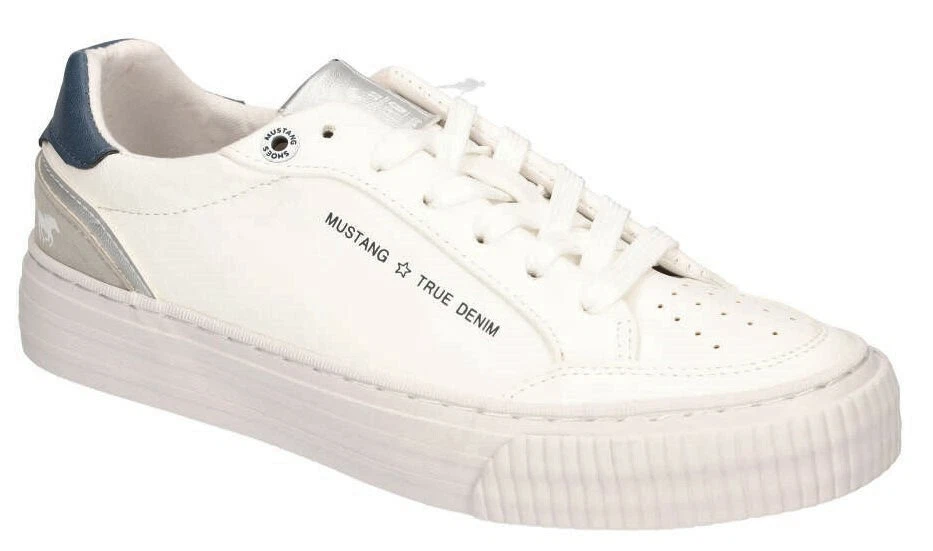 Mustang sneaker donna in tela bianca