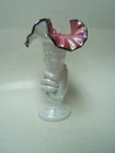 Fenton Black Rose Hand Vase 10 1/2" Tall 6" Diameter Excellent Condition