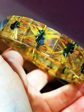 Natural Gold Rutilated Titanium Quartz Rectangle Beads Bracelet 14x9mm AAAA