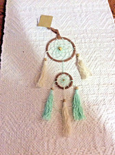 Dreamcatcher White  Green With Beads 14  