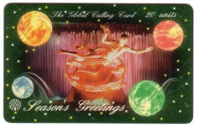 TK 455b Telephonkarte/Phone New York 1993 Season's Greetings Rockefeller Center