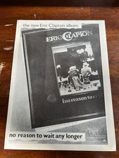 1976 Vintage 8X11 ALBUM PROMO Print Ad FOR ERIC CLAPTON NO REASON TO CRY
