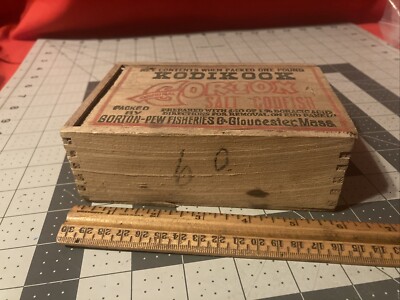 Antique Kodikook Gorton Salt Codfish Wooden Box | eBay