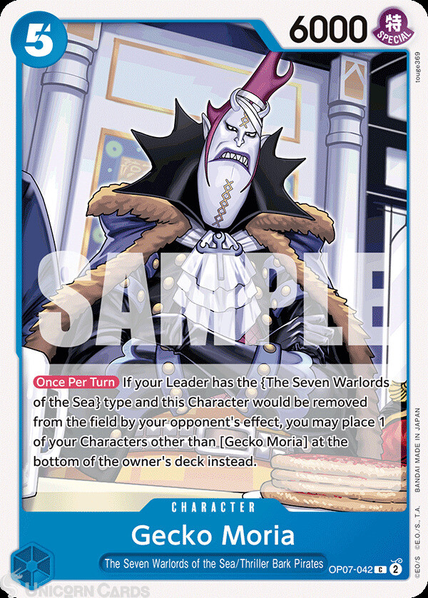 OP07-042 Gecko Moria : Common  English One Piece TCG Card : OP07: 500 Years in t