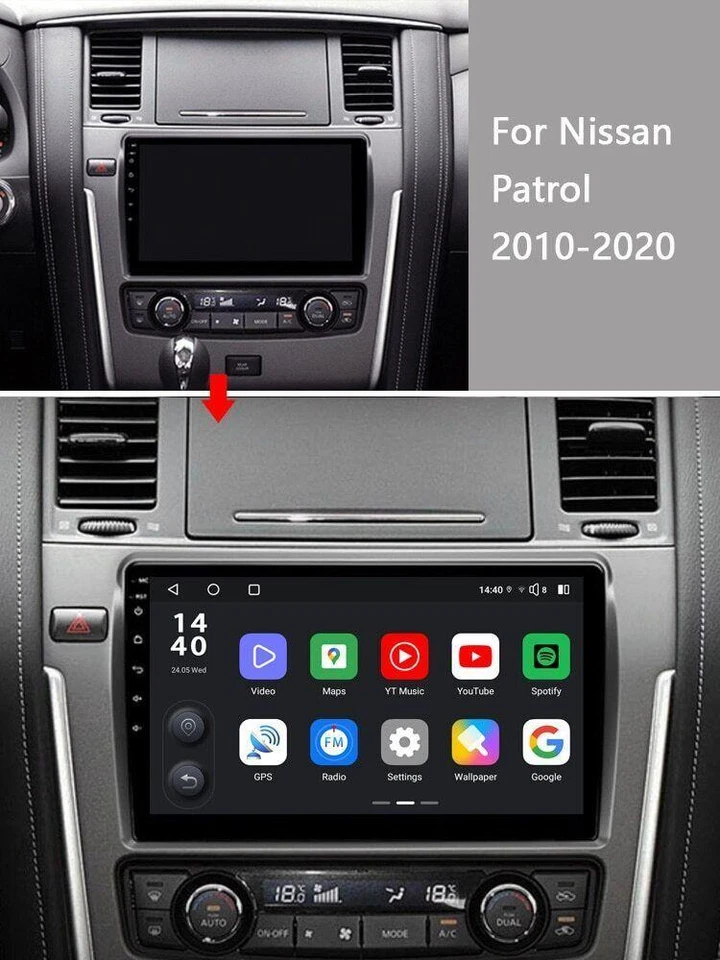 Apple CarPlay For Nissan Patrol 2010-2020 10.2" Android Auto Car Radio Stereo - Image 2 of 4