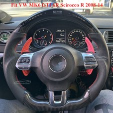 Led Carbon Fiber Flat Sport Steering Wheel For 2008-14 Vw Mk6 Gti 6r Scirocco R Led Carbon Fiber Flat Sport Steering Wheel For 2008-14 Vw Mk6 Gti 6r Scirocco R