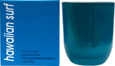 Aromakerze*''Rainbow'',metallic hawaiian surf*Scented Candle*Live is good-please..