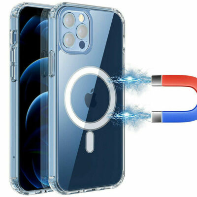 Für iPhone 16 Pro Max 15 Pro Max Clear Case + Magnetkreis Stoßfest Cover