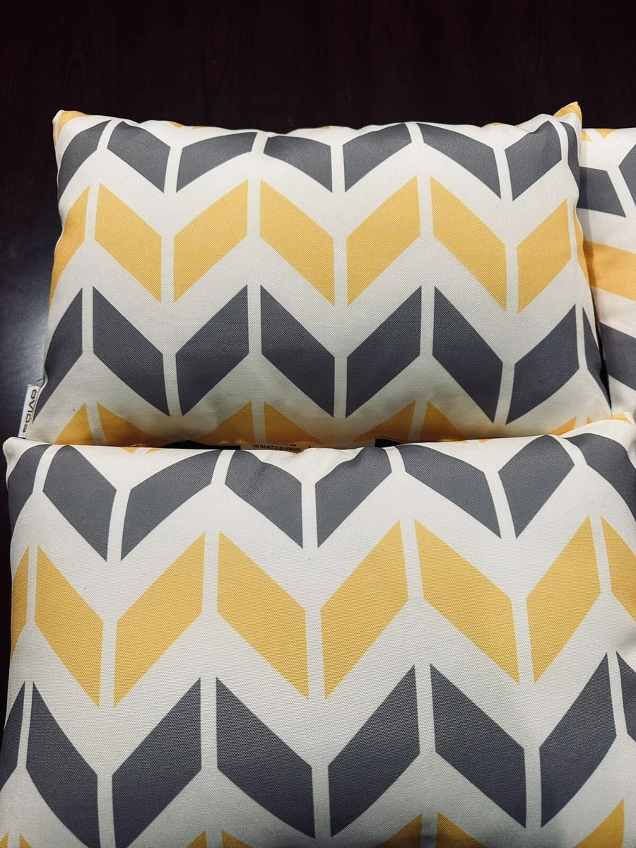 Gray and yellow outdoor pillows hot sale