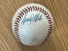 Manny Mota Autographed baseball. LA Dodgers