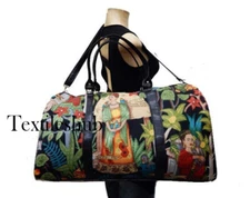Indian Black Frida Kahlo Duffle Sports Gym Bag Unisex Travel Bags Cotton Handbag