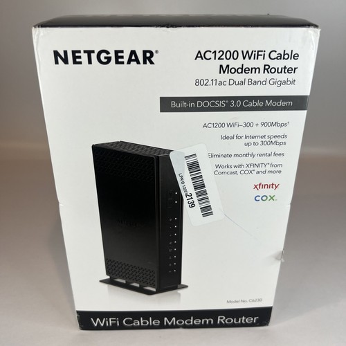 Open Box, NETGEAR Cable Modem with Builtin WiFi Router (C6230),