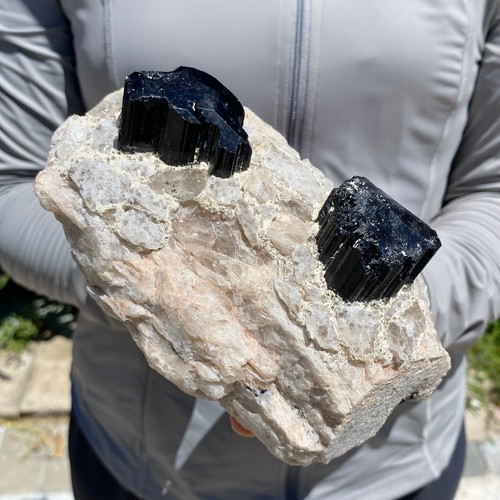 2.66LB Natural Black Tourmaline Crystal Gemstone Rough Mineral Specimen - 第 1/12 張圖片
