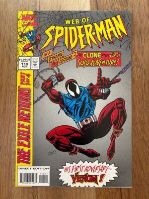 WEB OF SPIDER-MAN #118 (Marvel, 1985) VF First Ben Riley, Venom