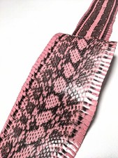 Unbleached Elaphe Snake Skin Leather Snakeskin Craft Supply Glossy Pink