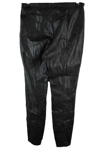Topshop Petite Womans Faux leather Black Trousers SIze 10 Smart Casual W24 L26 - Picture 4 of 9