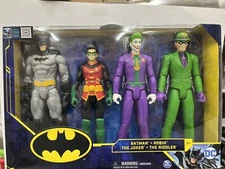 Batman, Robin, The Joker, The Riddler Dc Action Figure Set