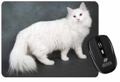White Norwegian Forest Cat Computer Mouse Mat Christmas Gift Idea
