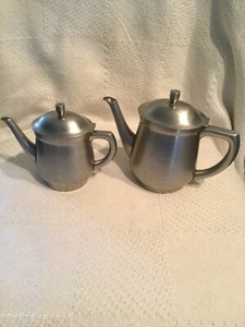 Vtg.SET OF 2 WMF Cromargan Stainless Steel Coffee Pots Germany 5.5”& 5” RARE!