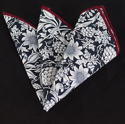 Hankie Pocket Square Cotton Handkerchief Black & White CH069 
