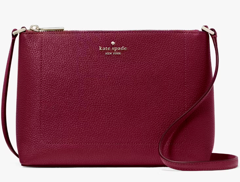 Kate Spade Leila Crossbody Bag Purple Pebbled Leather Purse