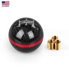 Red 5 Speed Racing Real Carbon Fiber Shift Shifter Knob Manual MT Ball Gear US