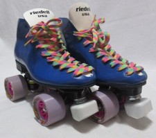 New Old Stock Riedell USA Blue White 122 Hardy Candy Plates Mens Size 7 Rare