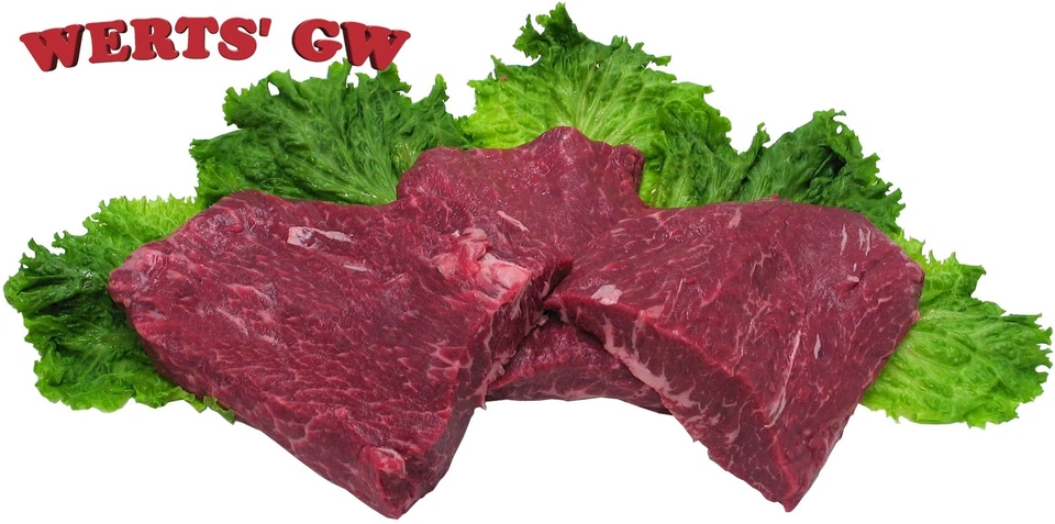 WERTS GW Boneless Flat Iron/Flatiron Steaks-5 lb. Box-Choice-Corn Fed-Nebraska Processed