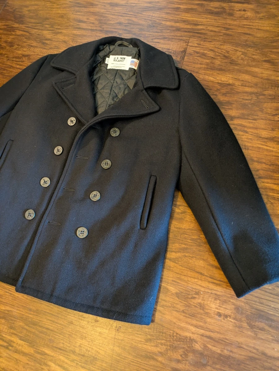 Chaqueta Schott NYC US 740N Pea Chaquetón Talla 42 Hecha en EE. UU.