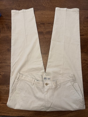 IZOD Saltwater Stretch Chino Pants Men 36x32 Beige Khaki Straight Fit ...
