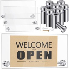 8 Sets Clear Acrylic Wall Name Plate Holders Office Door Mount Name Plate Hol...