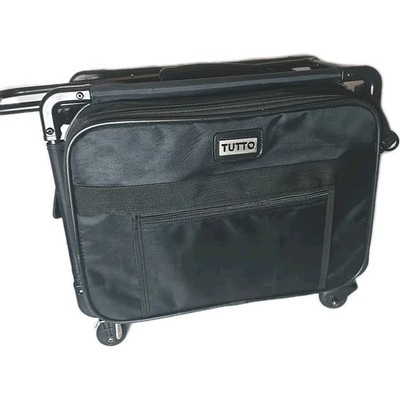 TUTTO Collapsible Sewing Machine Craft Work Bag On Wheels 19'' X 12'' Black Handle