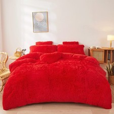 Christmas Comforter Cover Queen Ultra Soft Plush Bedding Set 3 Pieces 1 Faux...