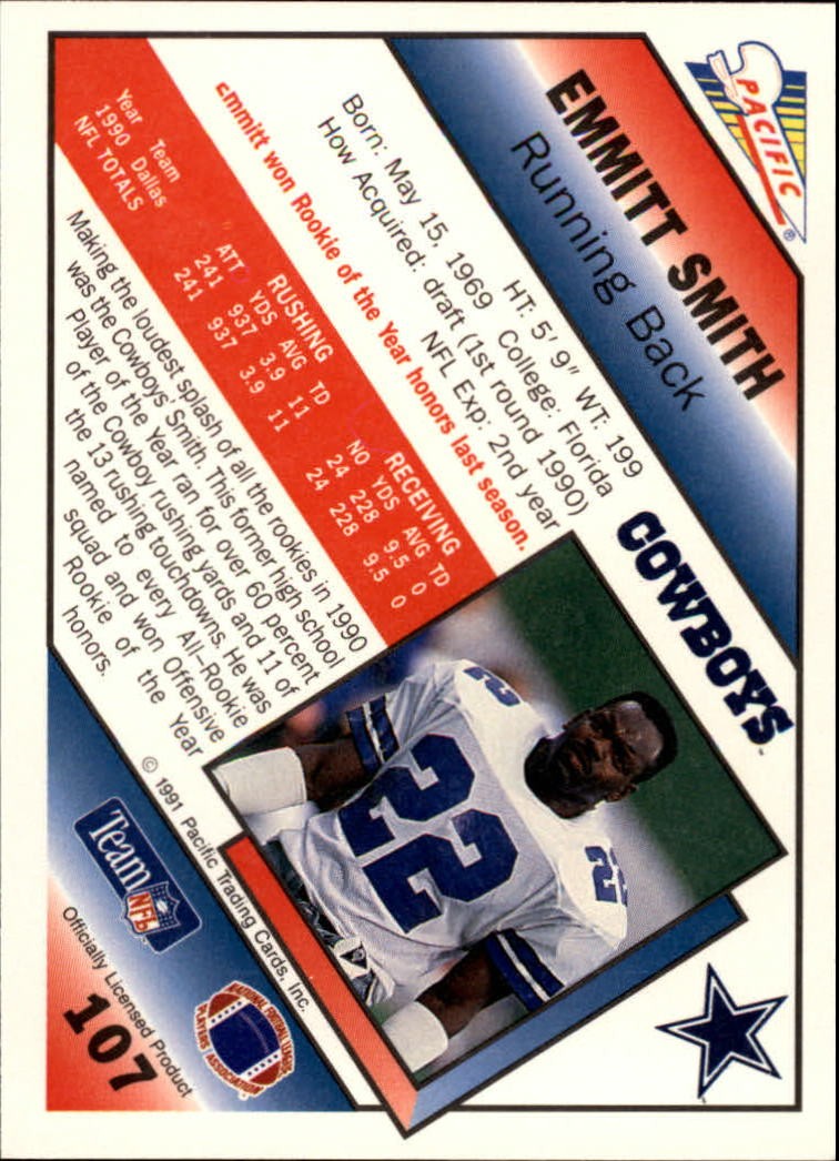 1991 Pacific #107 Emmitt Smith Card | eBay