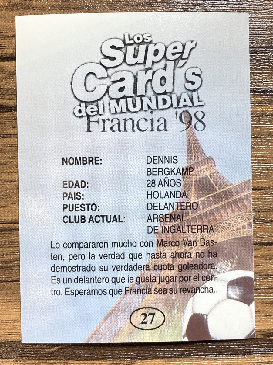Los Super Card's del Mundial Francia 98 France World Cup Card