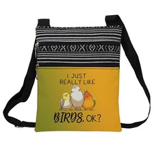 Really Like Birds Messenger Bag Small Ethnic Pattern Printed Adjustable Strap...