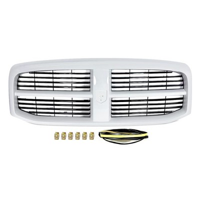 For 2006-2008 Dodge Ram 1500 2500 3500 Bright White Frame Front Bumper Grille