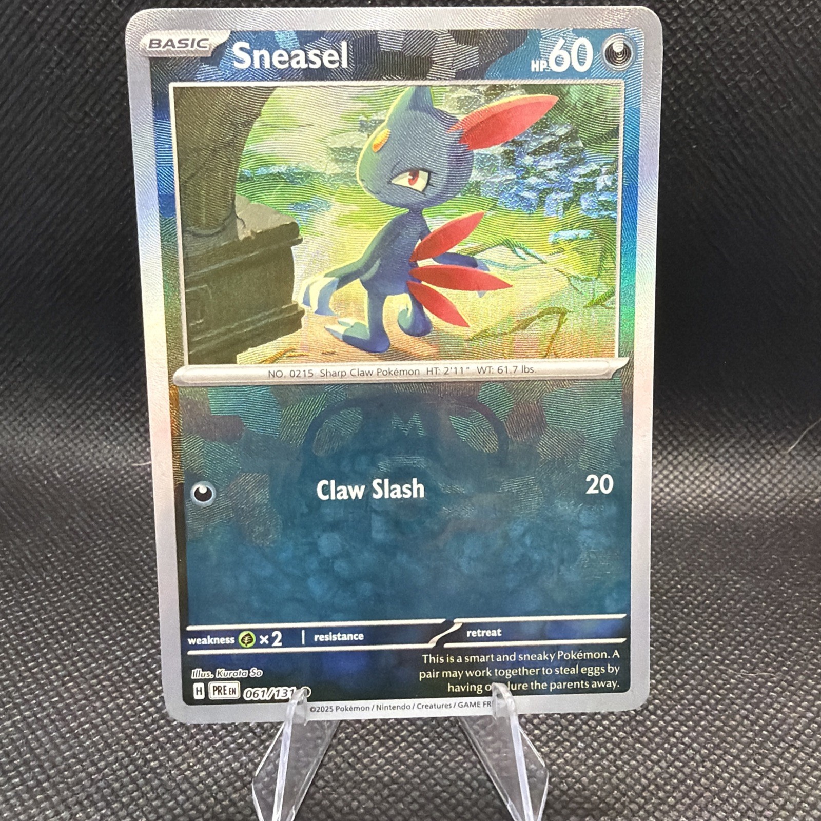 Pokemon Sneasel Prismatic Evolutions 61/131 Master Ball Holo Near Mint English