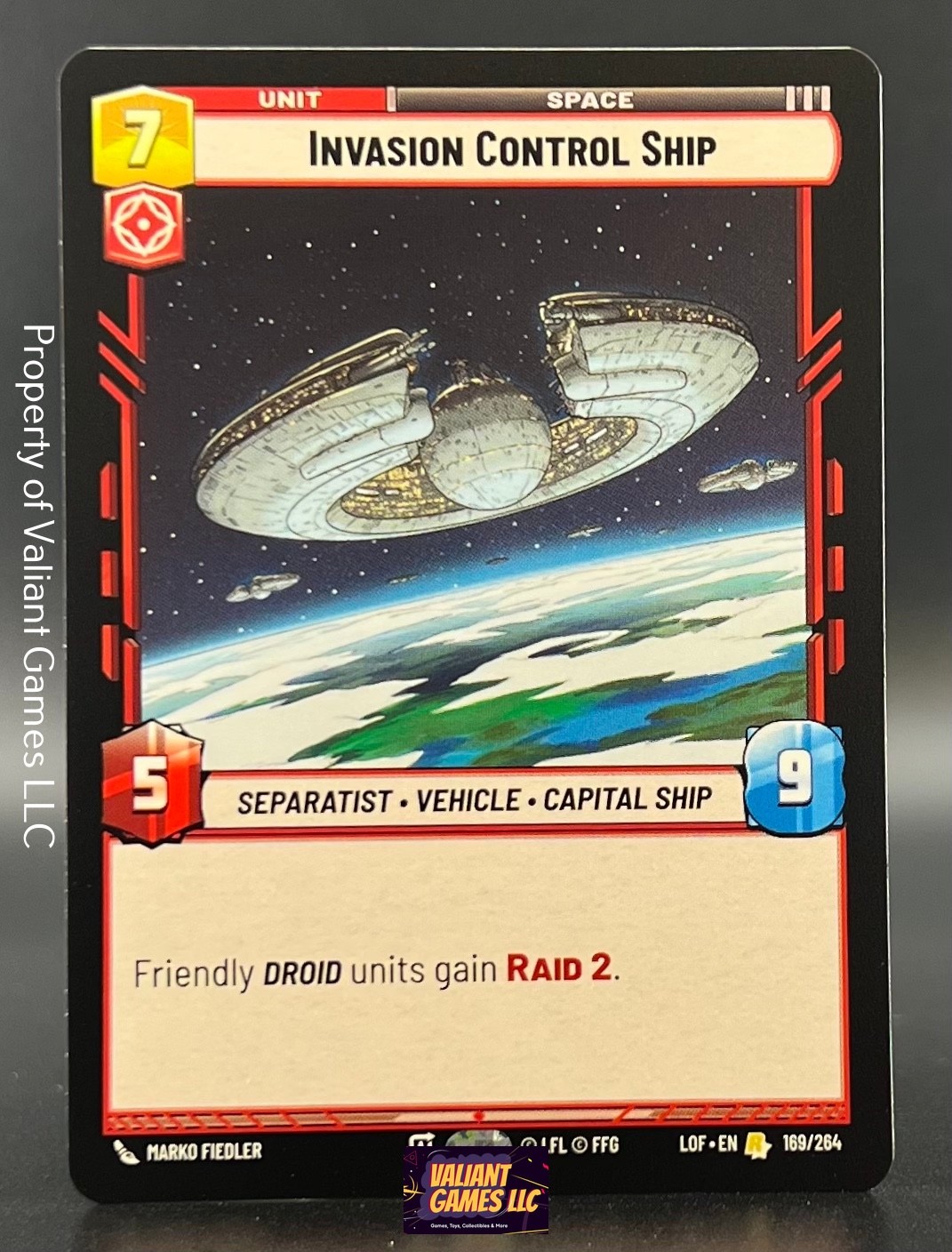 Invasion Control Ship #169 Star Wars Unlimited: Legends of the Force trading card — raw and PSA graded price guide