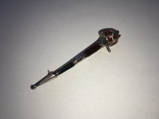 VINTAGE SCOTTISH SILVER&AGATE DIRK/DAGGER PIN BROOCH
