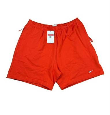 Nike Sportswear Solo Swoosh French Terry Shorts Orange Men s Large DX0817-633