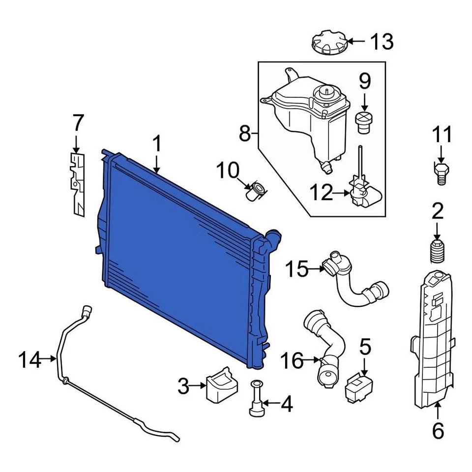 For BMW 128i 2008-2013 BMW 17117537292 Radiator Foto 3 de 4