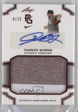 2016 Leaf Perfect Game National Showcase Red 4/15 Tanner Burns Patch Auto 0im